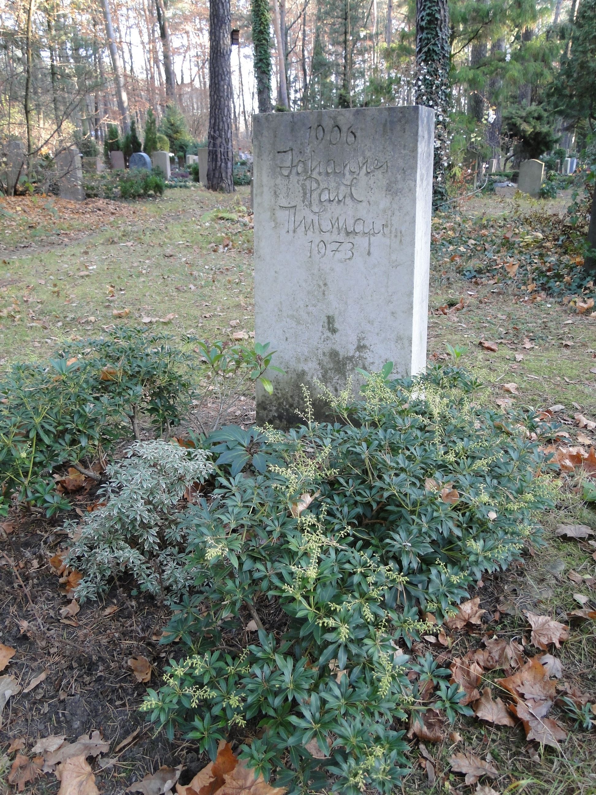 Grabstein von Johannes Paul Thilman